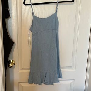 Blue Mini Dress with Tie Back